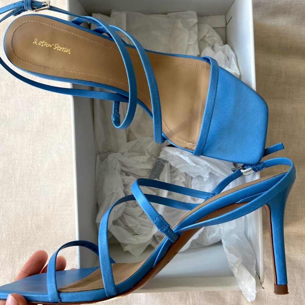 & Other Stories Strappy Light Blue Sandals